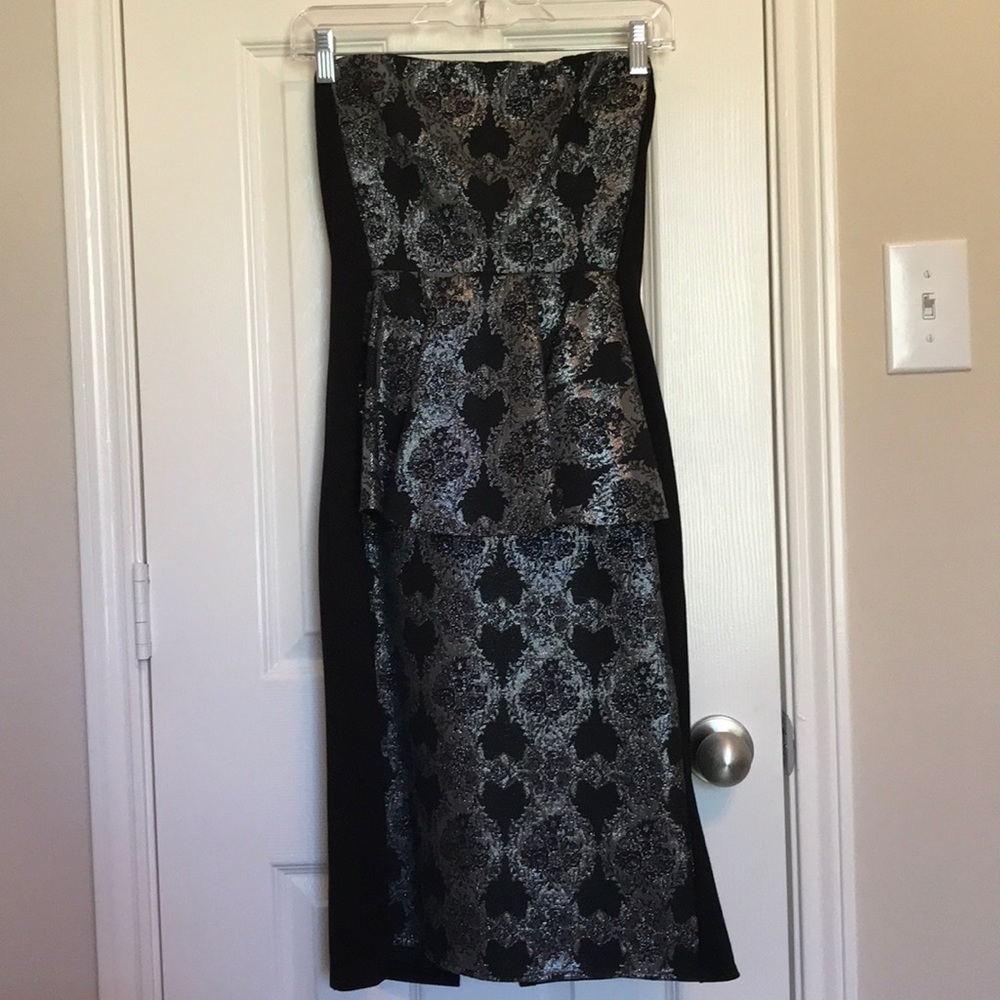 NWT ABS Allen Schwartz Cocktail Strapless Dress